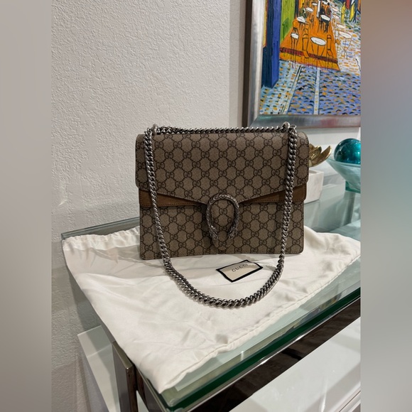 Gucci Beige and Brown Dionysus Medium GG Shoulder Bag - Picture 5 of 17